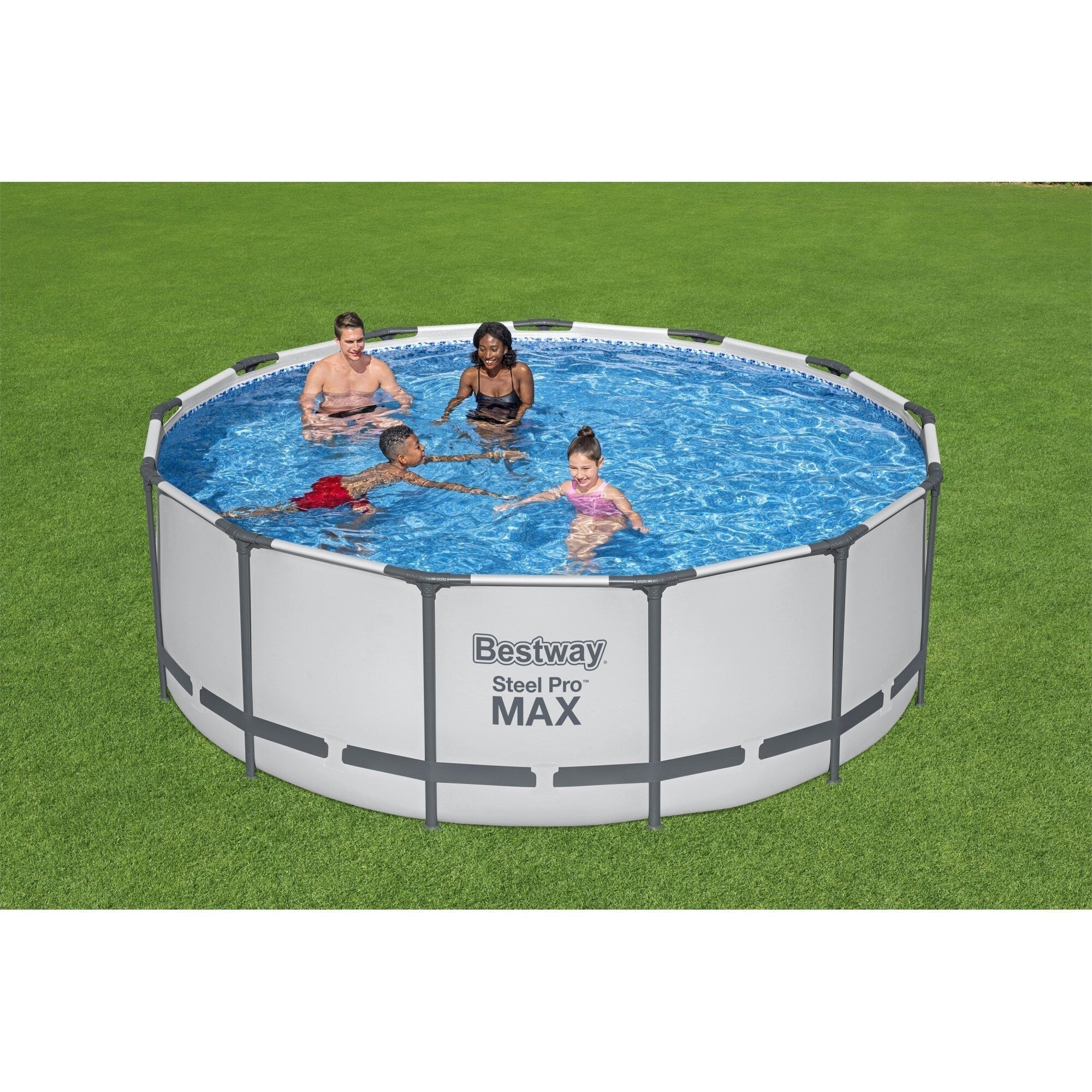 Piscina Fuori Terra Rotonda Bestway Steel Pro MAX con Pompa e Copertura