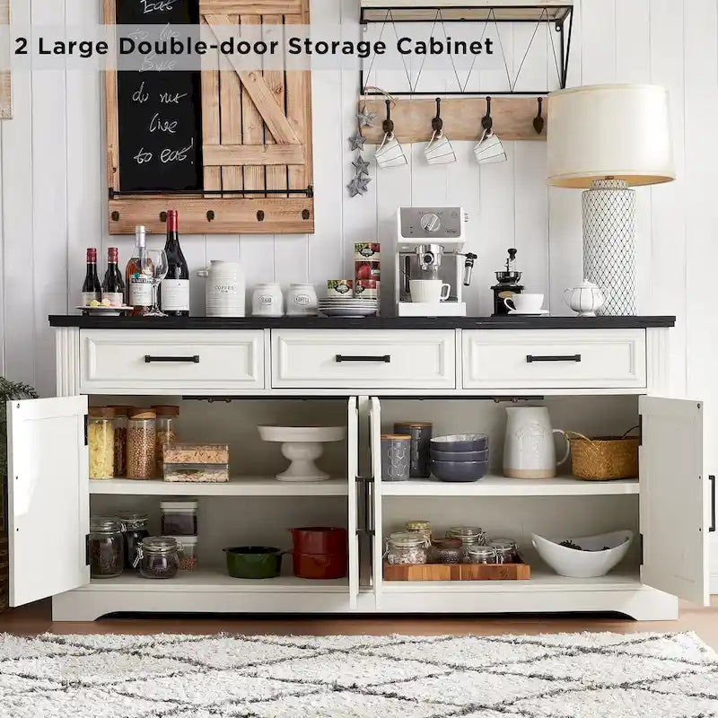Credenza a Buffet da Fattoria, Mobile Bar per Caffè e Vino per Sala da Pranzo - N/A