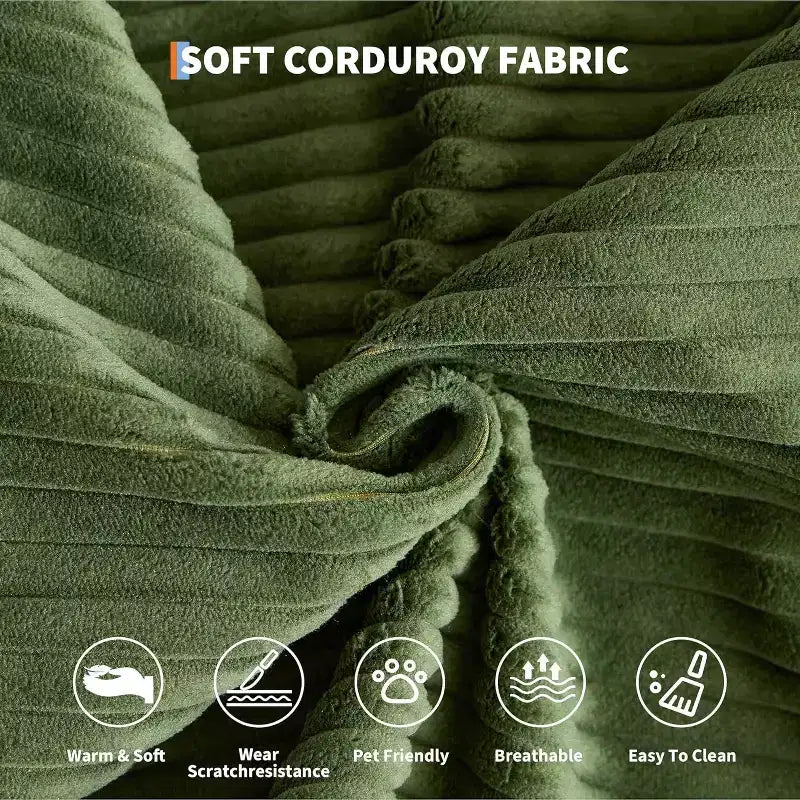 Divano Letto Convertibile 5-in-1, Divano Letto Modulare in Velluto a Coste da 78,8 Pollici con Struttura Robusta, Futon Multifunzionale per Piccoli Spazi, Soggiorno e Camera degli Ospiti