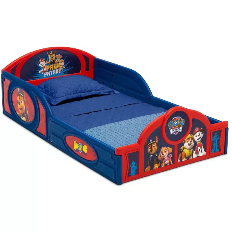 Lettino in plastica per bambini Delta Children Sleep and Play con sponde protettive incorporate - PAW Patrol