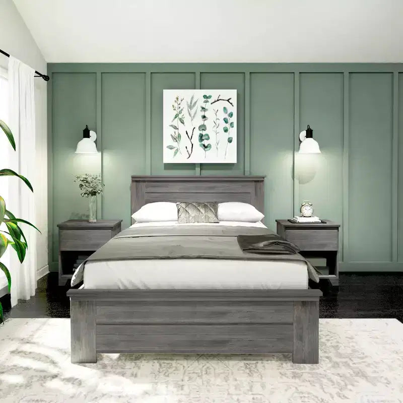 Telaio letto matrimoniale Plank+Beam Farmhouse con testiera, letto a piattaforma in legno massello