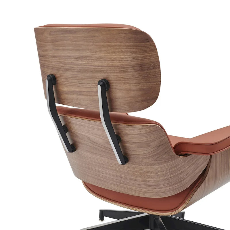 Poltrona reclinabile Mid-Century Modern in pelle