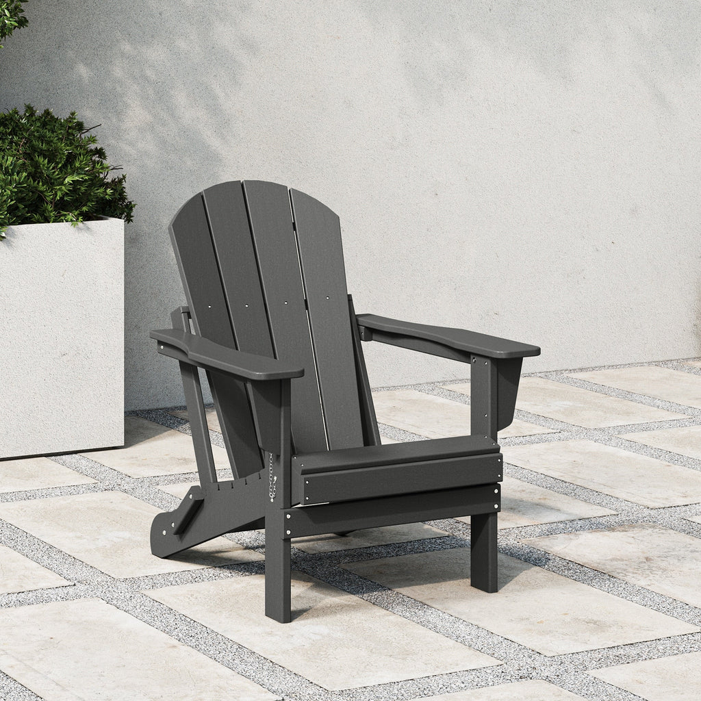 Polytrends Laguna Sedia Adirondack Pieghevole da Esterno per Patio Resistente allo Sbiadimento e alle Intemperie