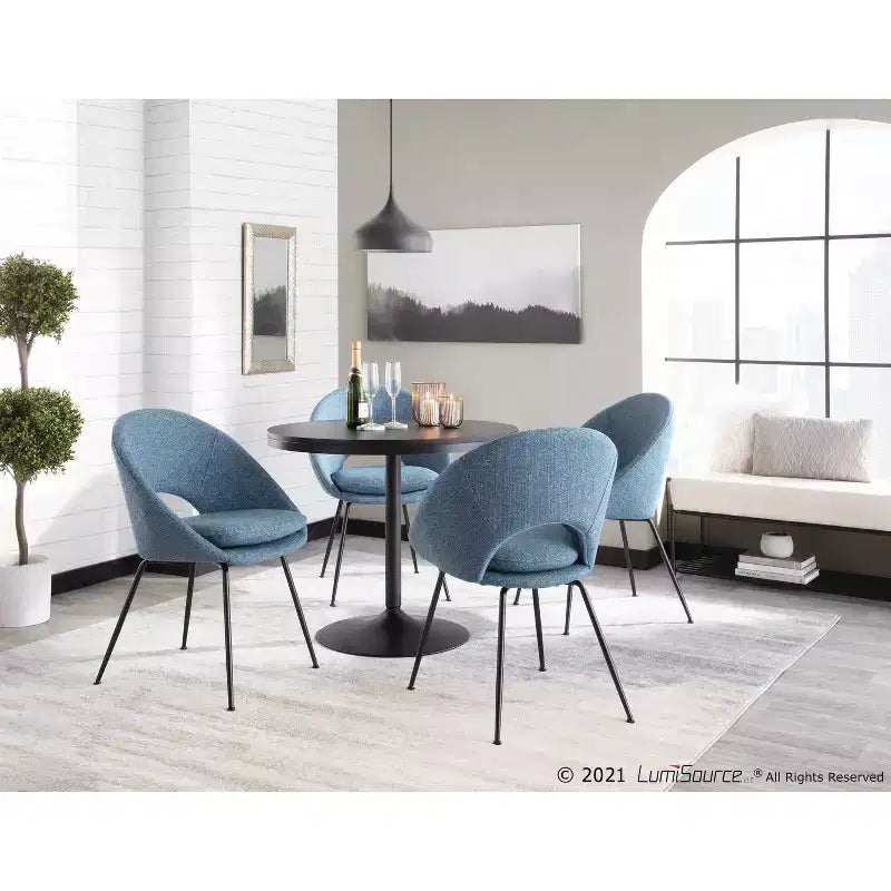 36" Industrial Round Dining Table - Bamboo Top with Antique Metal Base