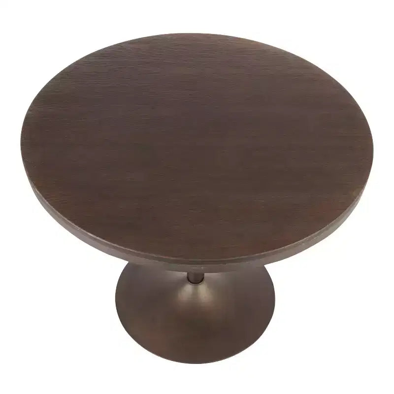 36" Industrial Round Dining Table - Bamboo Top with Antique Metal Base