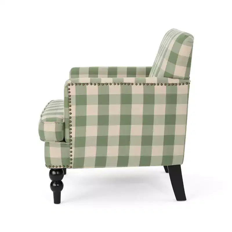 Poltrona Club Contemporanea Christopher Knight Home Harrison in Tessuto con Borchie