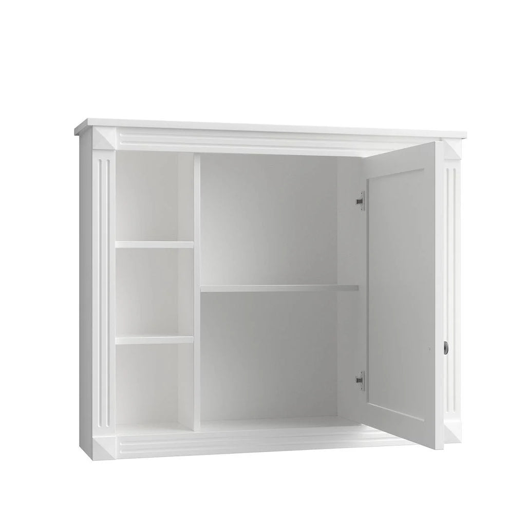 Mobile Bagno Moderno da 90cm con Lavabo Integrato e Specchiera, 2 Ante e 2 Cassetti