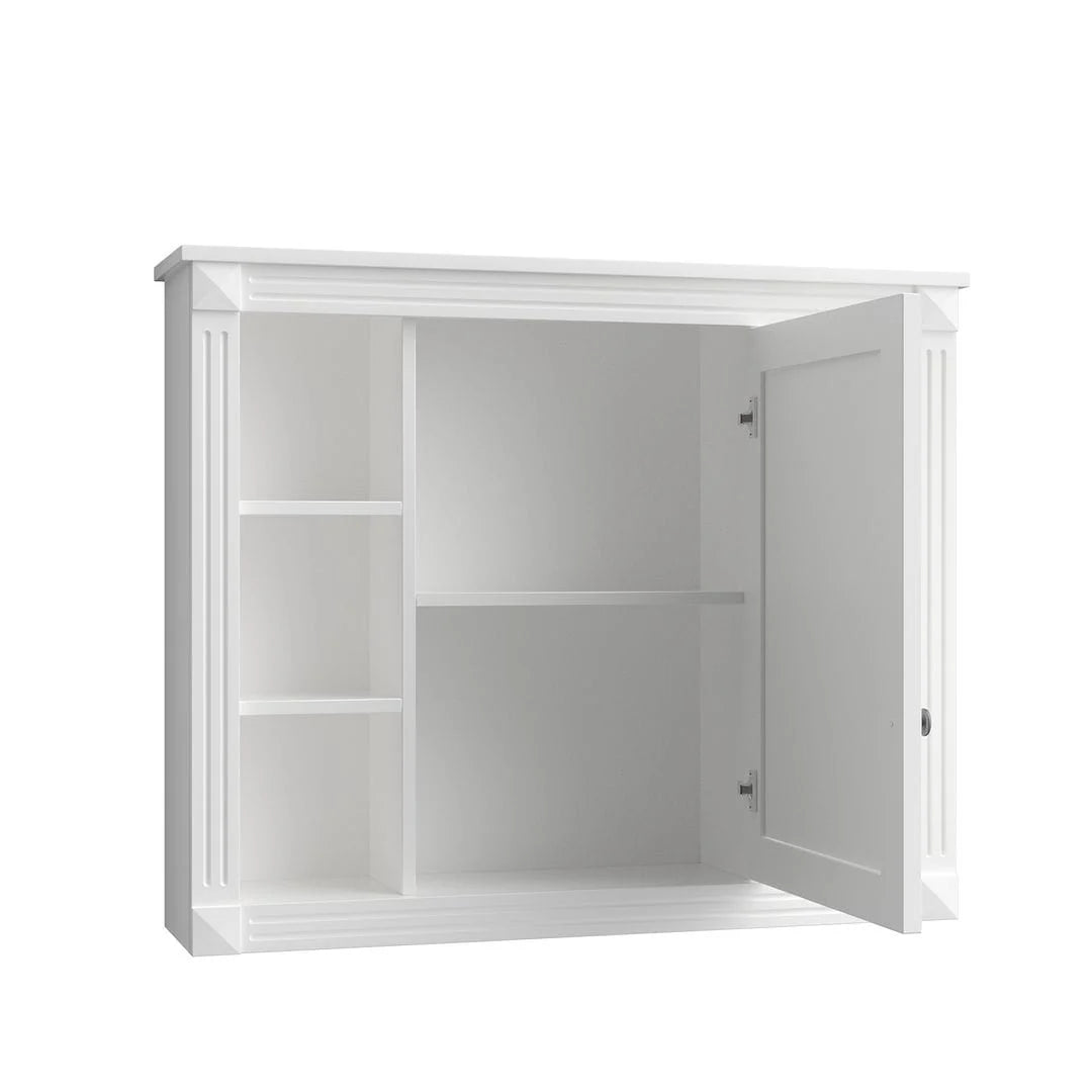 Mobile Bagno Moderno da 90cm con Lavabo Integrato e Specchiera, 2 Ante e 2 Cassetti