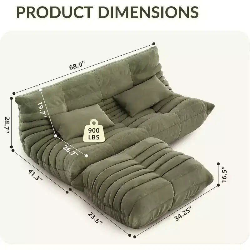 Divano e pouf Oversized Fireside a sacco, divanetto in finta pelle scamosciata a prova di animali domestici per soggiorno, ufficio, nessun montaggio richiesto