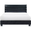 Hudson Leather Upholstered Bed Black - ClickDecor