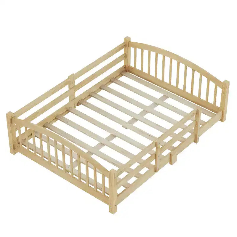 Luxystar Letto Montessori Matrimoniale a Profilo Basso con Sponde di Sicurezza e Testiera
