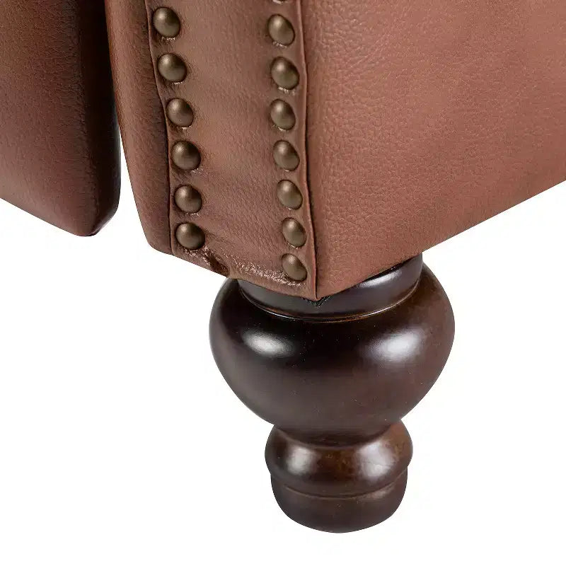Set di 2 Poltrone Reclinabili Elisabete Moderne in Vera Pelle con Borchie Vintage per Salotto e Camera da Letto | ART OF LIVING DESIGNS