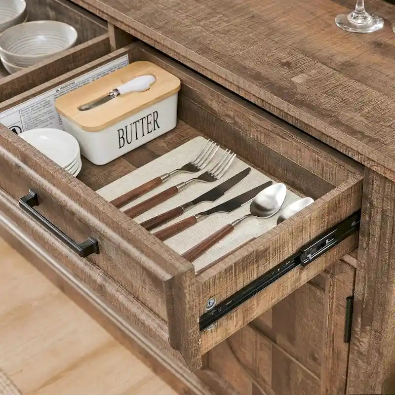 Credenza a Buffet da Fattoria, Mobile Bar per Caffè e Vino per Sala da Pranzo - N/A