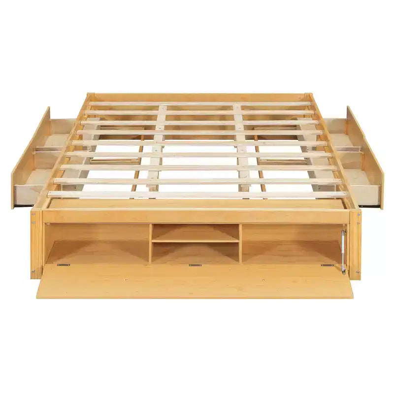 Struttura letto a piattaforma Whisen Queen con 4 cassetti e contenitore nella pediera