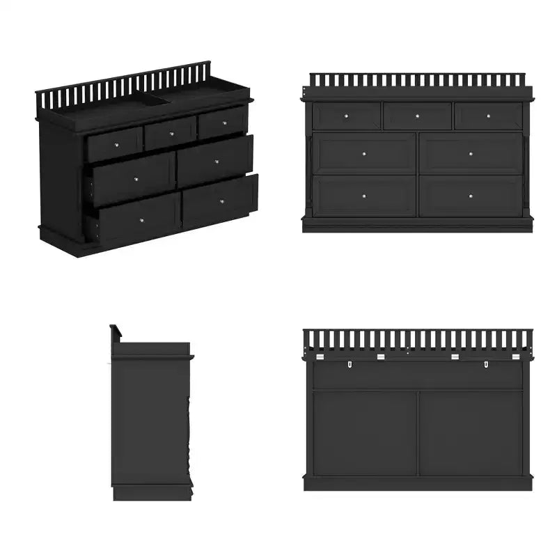 Fasciatoio e Cassettiera Versatile Famapy: Design Convertibile, Cassetti Spaziosi - Cresce con il Tuo Bambino