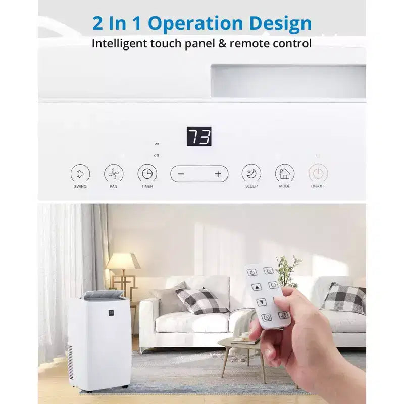 Condizionatore Portatile da 14000 BTU, Condizionatore con Telecomando, Funzione Raffreddamento, Ventilazione e Deumidificazione, Modalità Notte/Timer 24 ore, Raffredda 700 Sq.ft