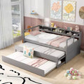 Whisen Twin XL Daybed in Legno con 2 Letti Estraibili, 3 Vani portaoggetti, 1 Luce Gratuita e USB per la Ricarica