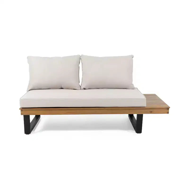 Set Divano Sezionale Esterno a L Patio da Giardino Set Lounge per il Tempo Libero con Tavolino da Caffè e Cuscino Resistente all'Acqua - ModernLuxe