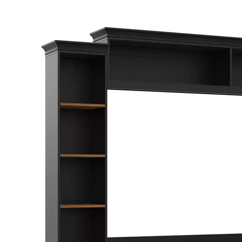 ModernLuxe Mobile TV da Parete 4 in 1 per Stile Rustico, Adatto a TV Fino a 70 Pollici, Consolle Multimediale con Ripiani Regolabili e Cassetti
