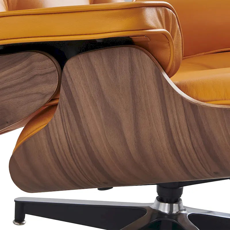 Poltrona reclinabile Mid-Century Modern in pelle