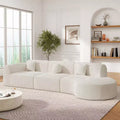 Divano componibile curvo moderno da 140 pollici con chaise longue, set da 3 pezzi, per soggiorno