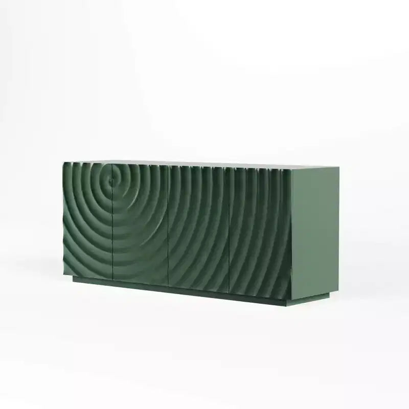 59 Modern Spiral Madia Buffet, Mobile Contenitore a Basso Profilo da Ingresso con Ante a Ondulazione 3D