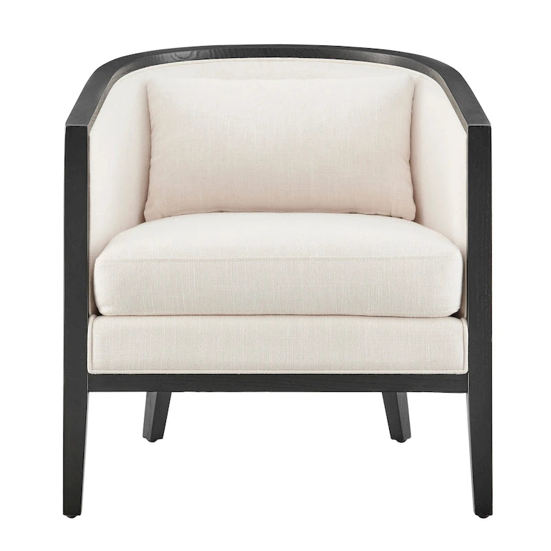 Poltrona d'Appoggio in Lino Tillman con Rattan