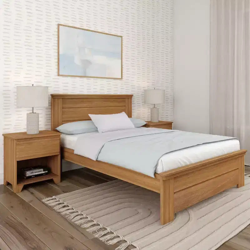 Telaio letto matrimoniale Plank+Beam Farmhouse con testiera, letto a piattaforma in legno massello