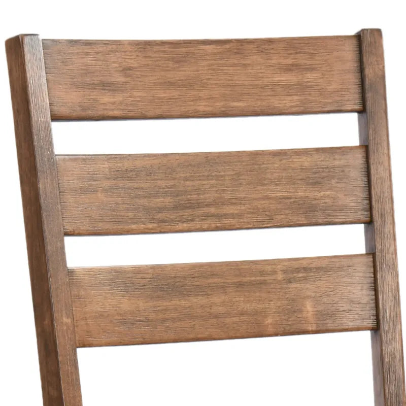 Sedie da pranzo in legno con schienale a doghe, set da 4