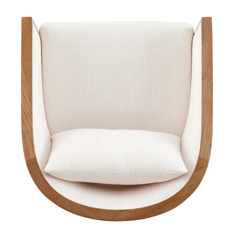 Poltrona d'Appoggio in Lino Tillman con Rattan