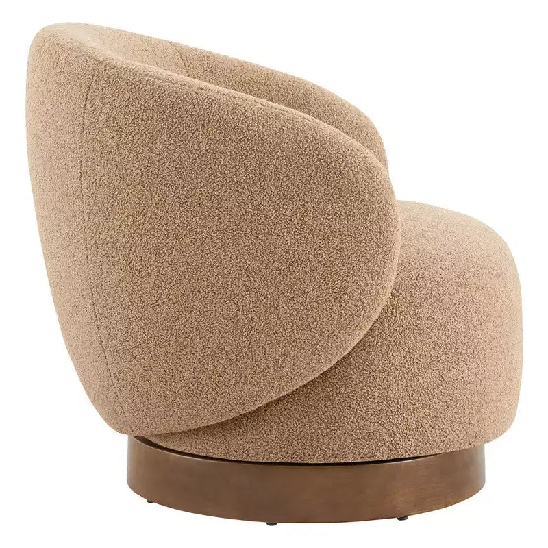 Poltrona a botte girevole imbottita Spruce&Spring con base in legno