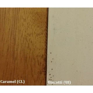Set da pranzo 5 pezzi contemporaneo antichizzato in caramello/biscotto con schienale a doppia X