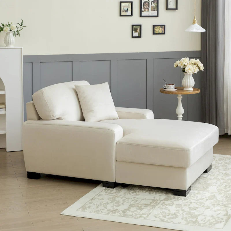 Divano letto chaise longue oversize moderno metà secolo con cuscino