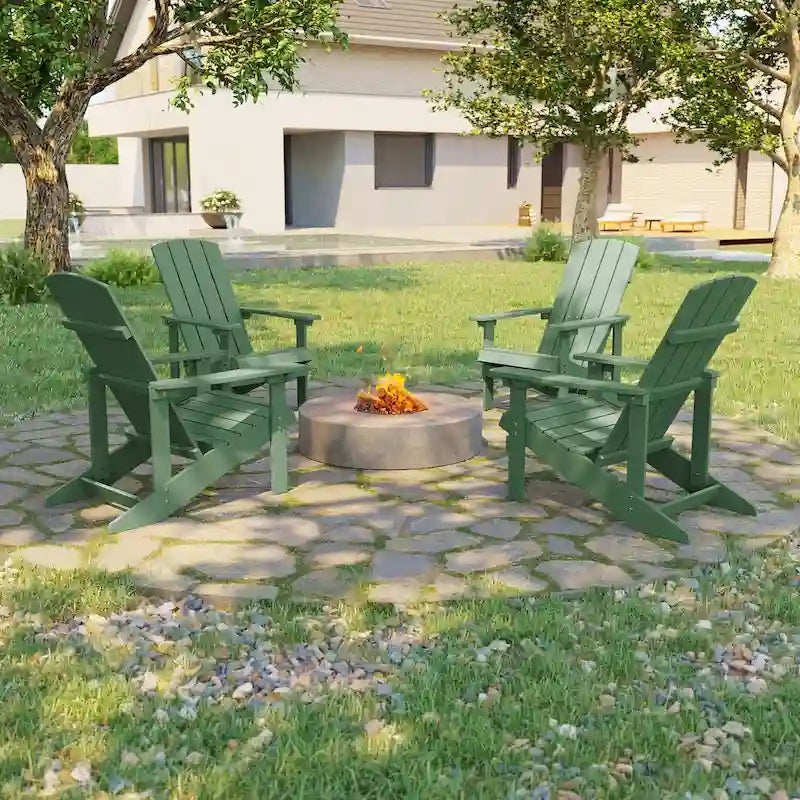 Bonosuki Sedie Adirondack da Esterno in Legno Resistente alle Intemperie - Set da 4