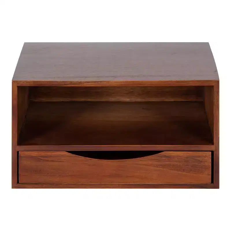 Floating Wall Shelf with Drawer - 12.5" x 10" x 7"