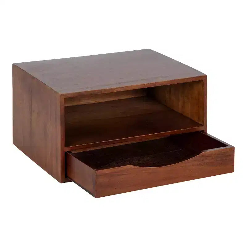 Floating Wall Shelf with Drawer - 12.5" x 10" x 7"