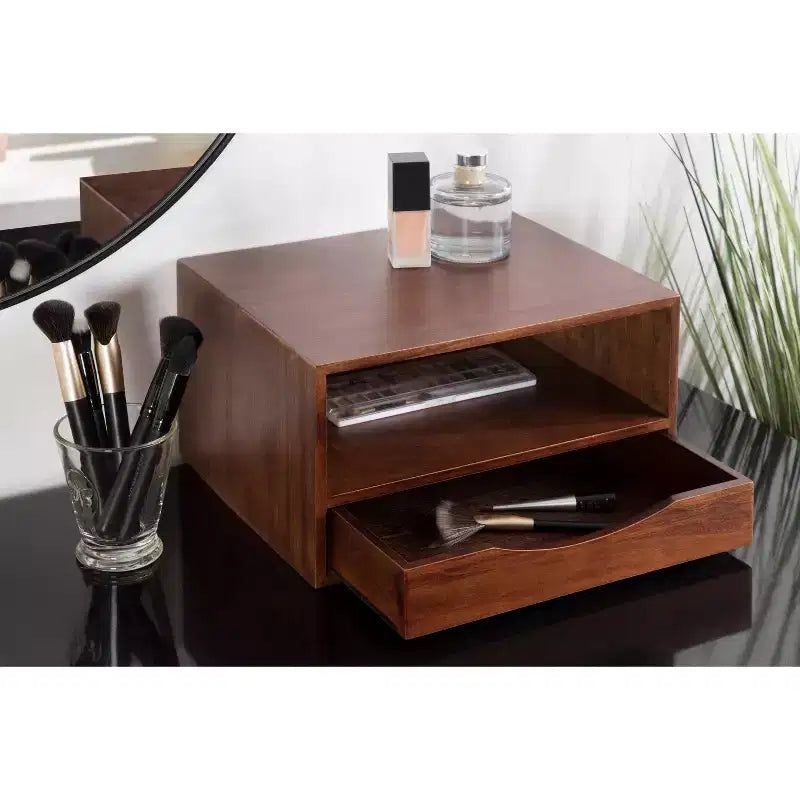 Floating Wall Shelf with Drawer - 12.5" x 10" x 7"