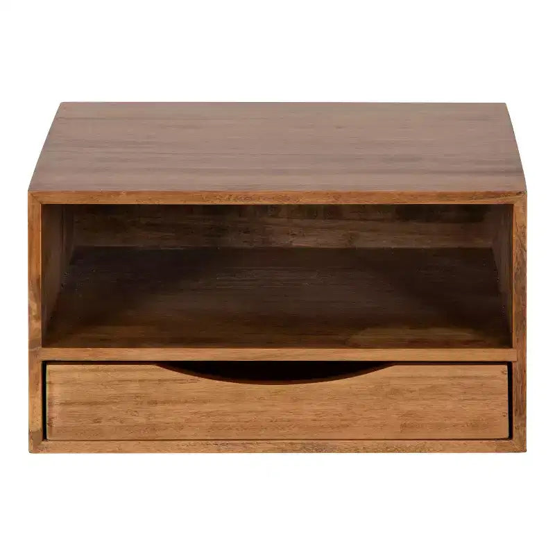 Floating Wall Shelf with Drawer - 12.5" x 10" x 7"