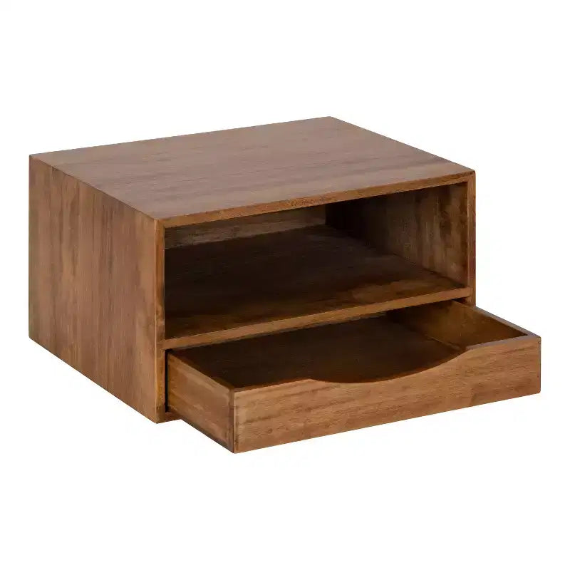 Floating Wall Shelf with Drawer - 12.5" x 10" x 7"