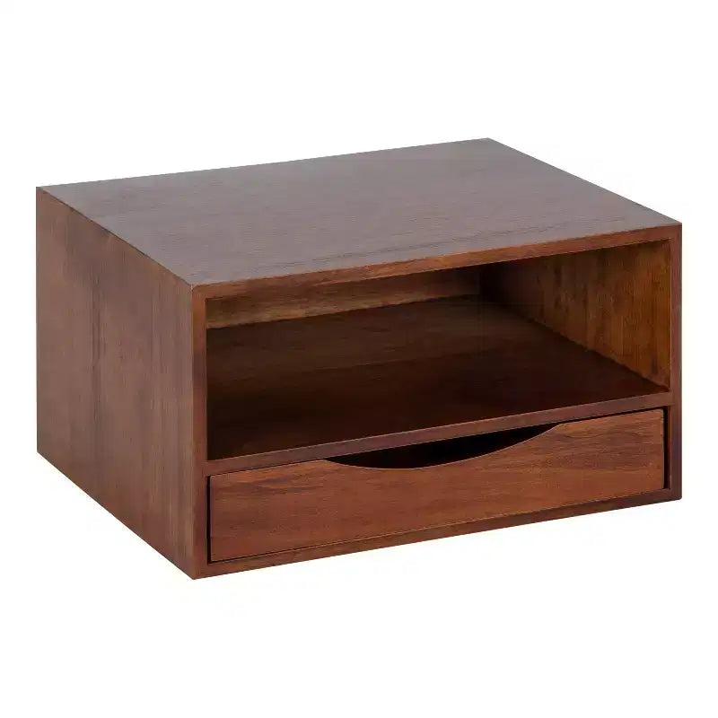 Floating Wall Shelf with Drawer - 12.5" x 10" x 7"