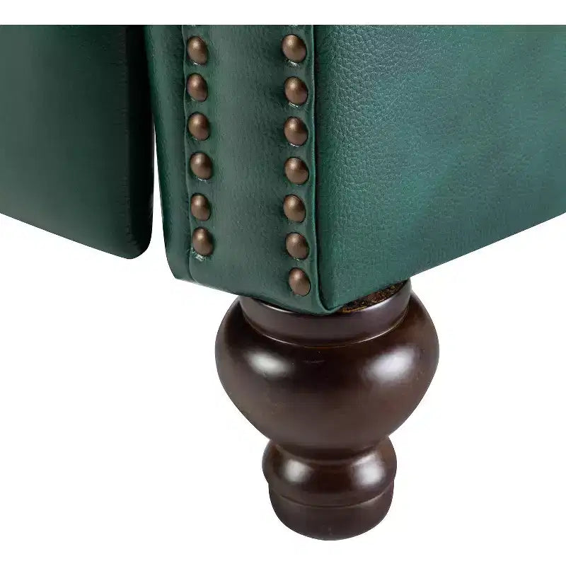 Set di 2 Poltrone Reclinabili Elisabete Moderne in Vera Pelle con Borchie Vintage per Salotto e Camera da Letto | ART OF LIVING DESIGNS