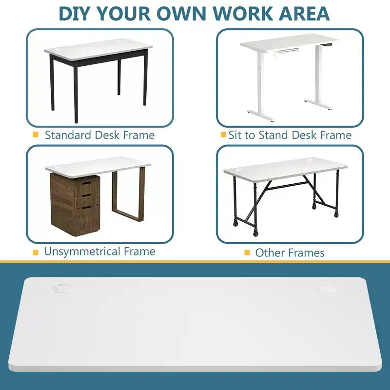 48'' Universal One-Piece Tabletop for Standard & Sit to Stand Desk Frame