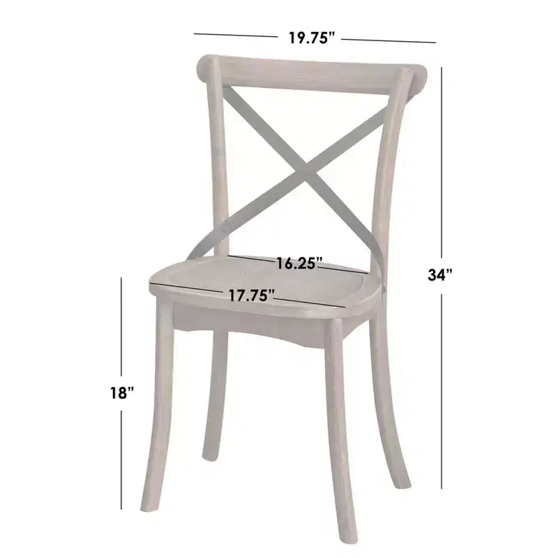 Set of 2 Cross Back Dining Chairs