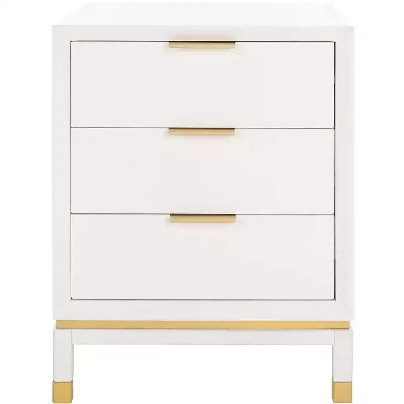 Baskin 3 Drawer Accent Table - ACC6605A - White - Safavieh