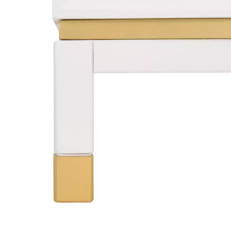 Tavolino d'appoggio a 3 cassetti Baskin - ACC6605A - Bianco - Safavieh