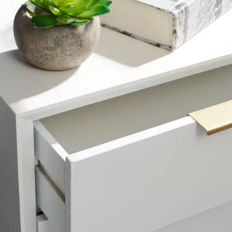 Tavolino d'appoggio a 3 cassetti Baskin - ACC6605A - Bianco - Safavieh