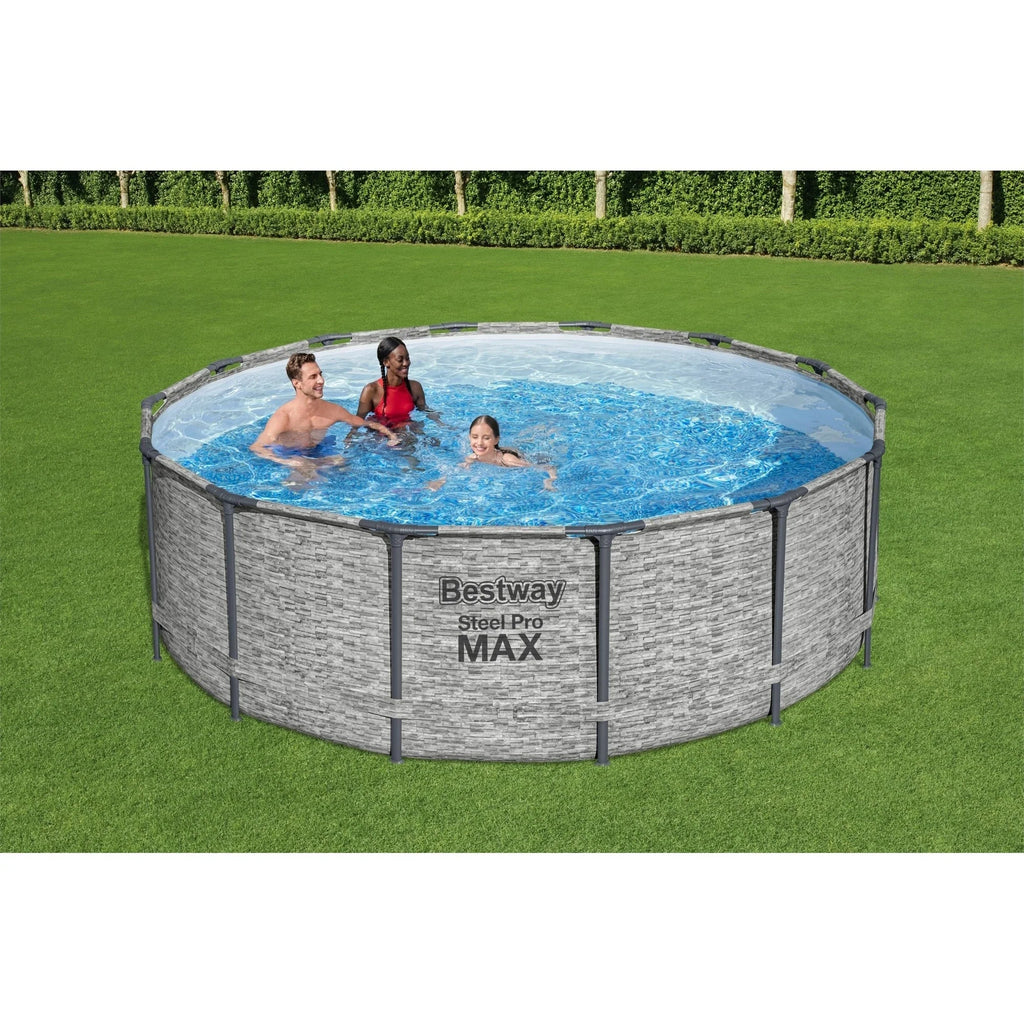 Piscina Fuori Terra Rotonda Bestway Steel Pro MAX con Pompa e Copertura
