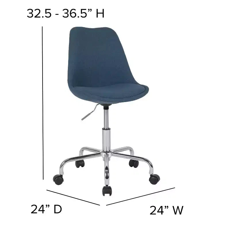 Sedia da ufficio girevole Merrick Lane con sedile girevole regolabile in altezza in elegante rivestimento