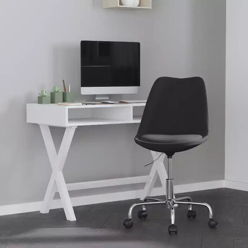 Sedia da ufficio girevole Merrick Lane con sedile girevole regolabile in altezza in elegante rivestimento