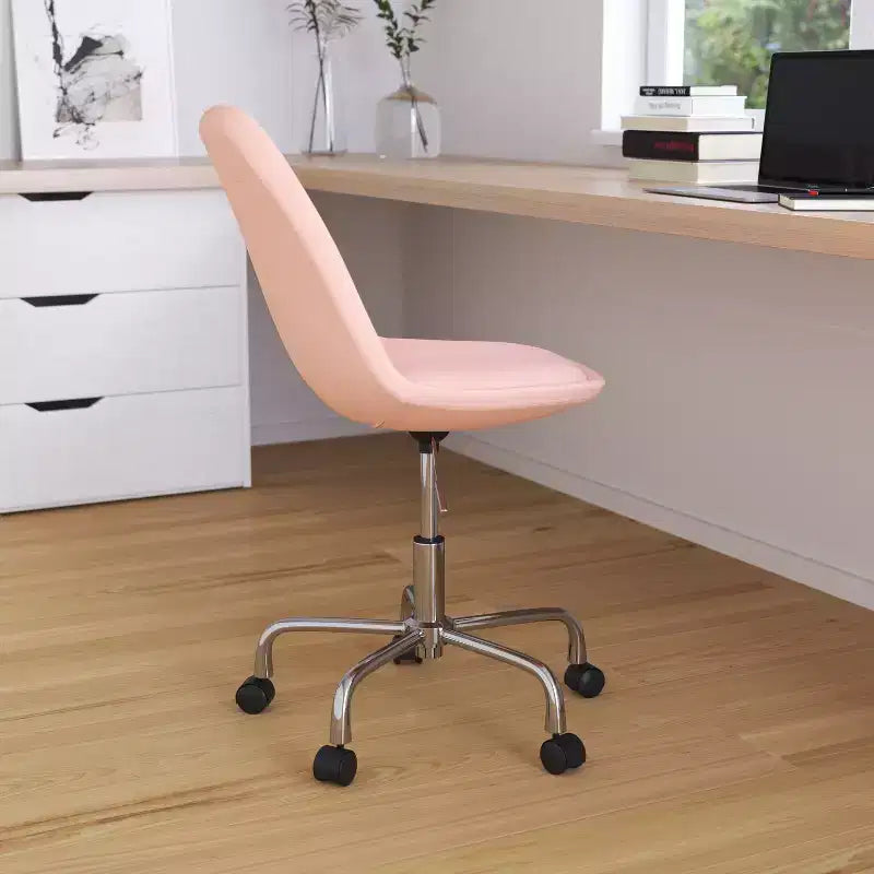 Sedia da ufficio girevole Merrick Lane con sedile girevole regolabile in altezza in elegante rivestimento